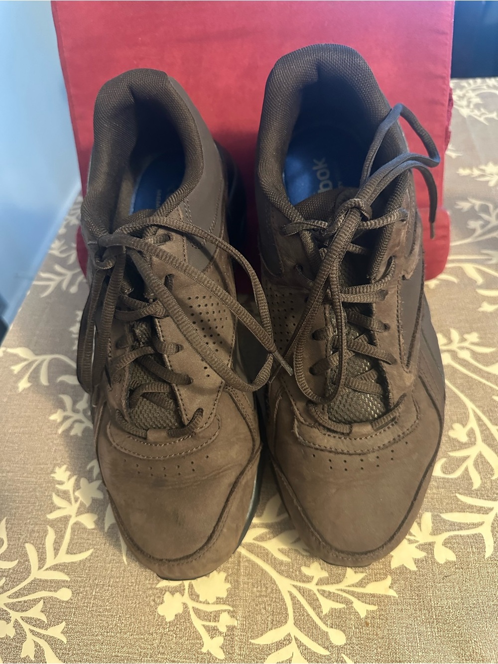 Reebok Men’s Brown Suede Lace-Up Sneakers9.5